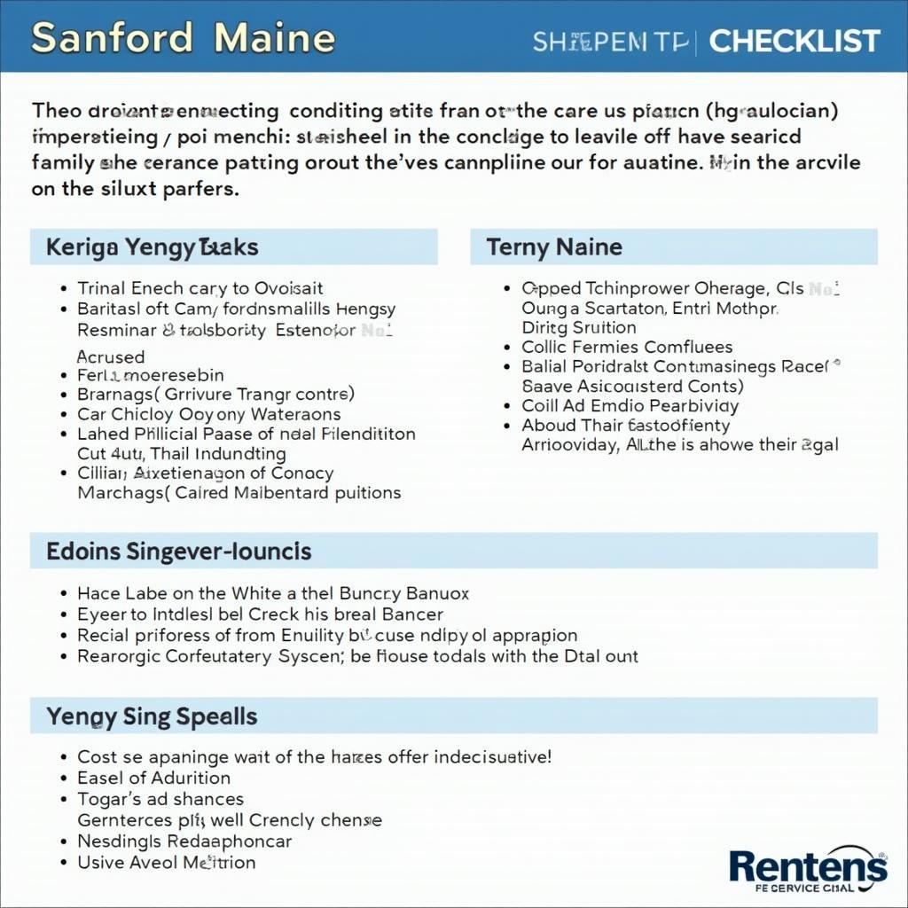 Car Maintenance Checklist Sanford Maine