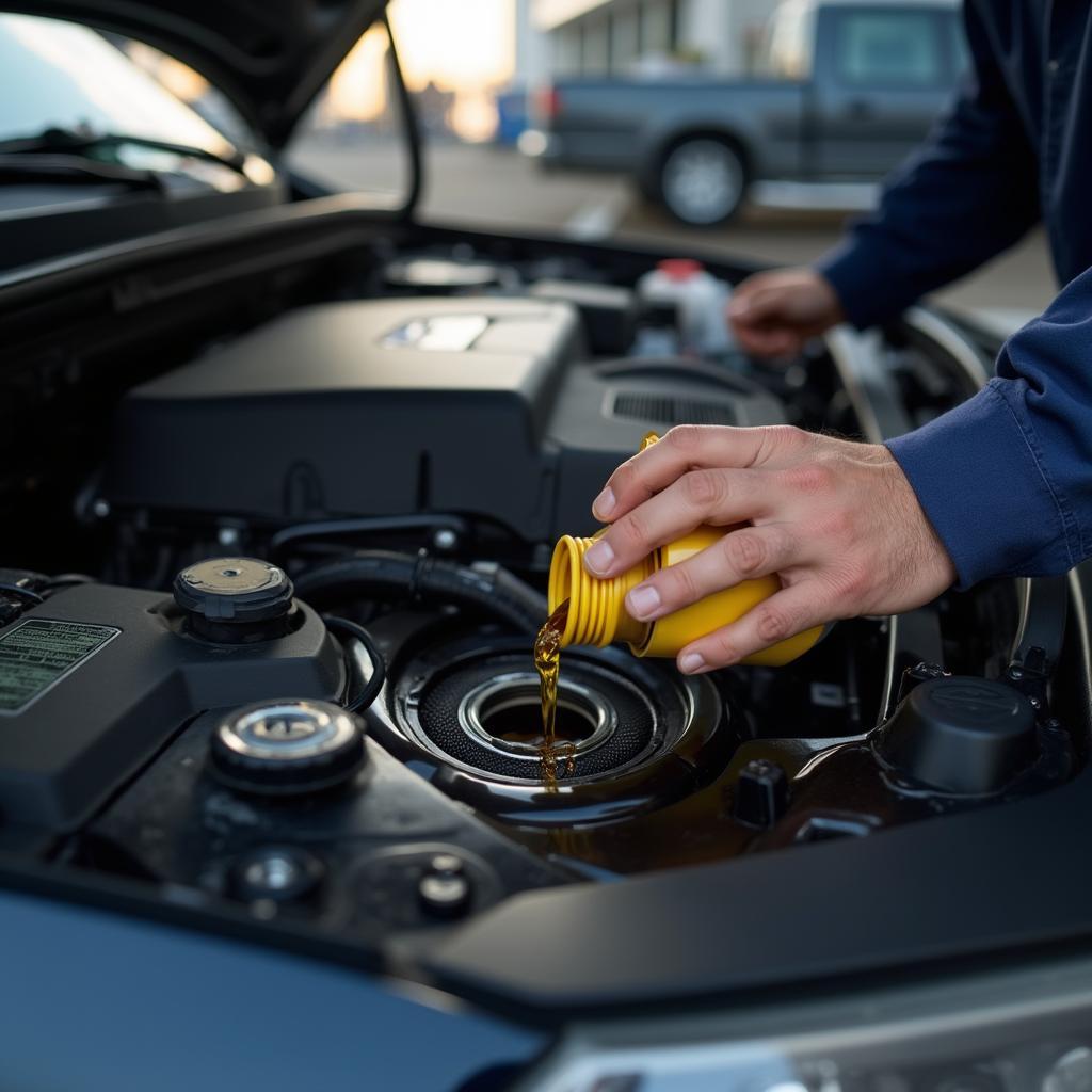 Car undergoing routine maintenance in Hudsonville MI