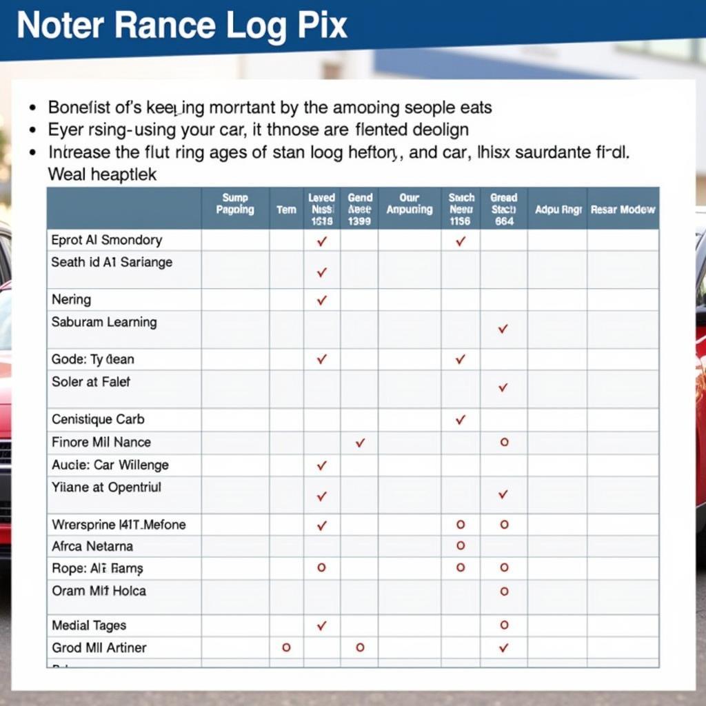 Car Maintenance Schedule and Log Book