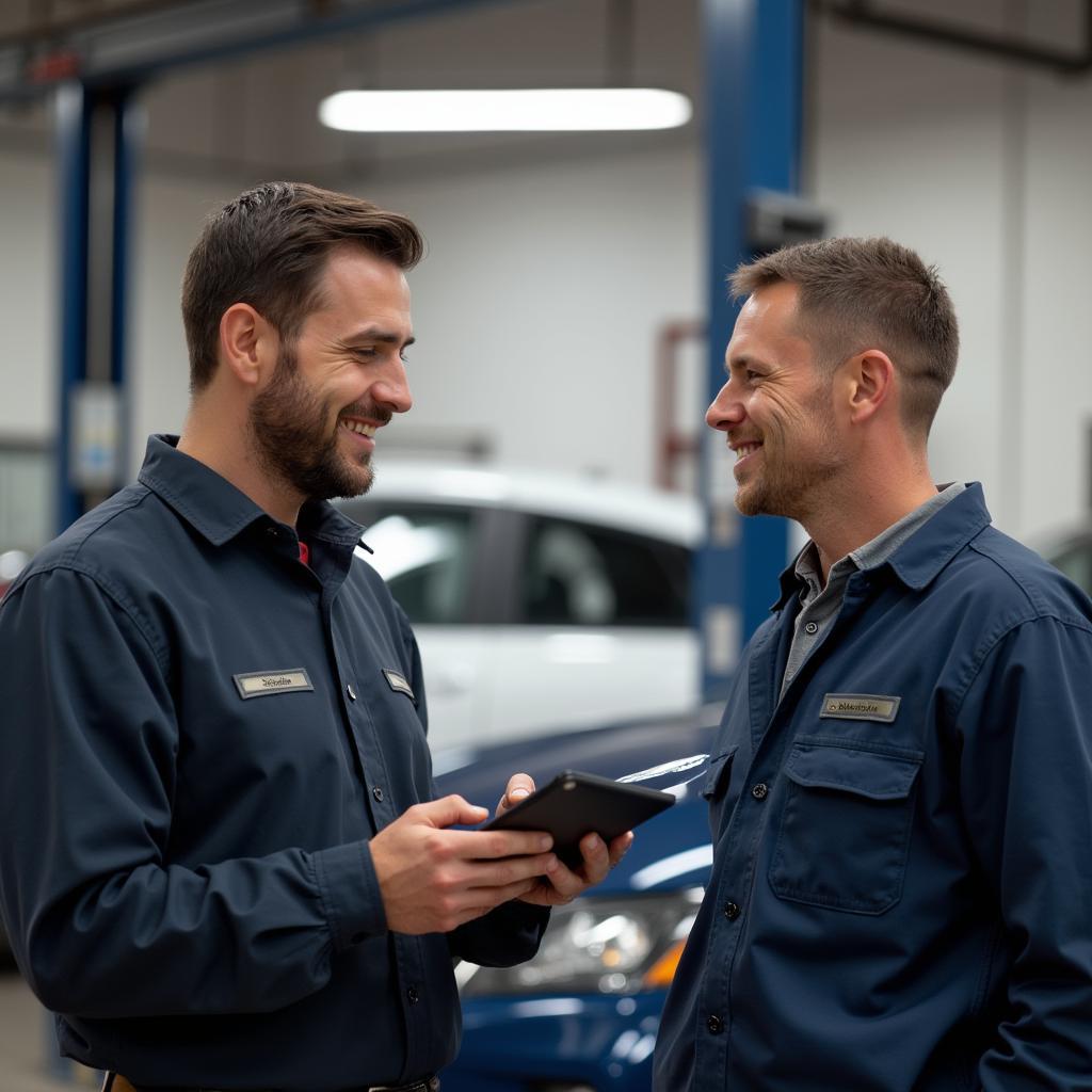 Car Mechanic Discussing Repairs