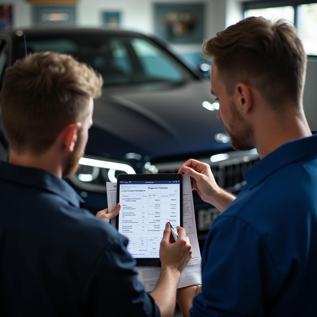 Mechanic Explaining Repair Estimate