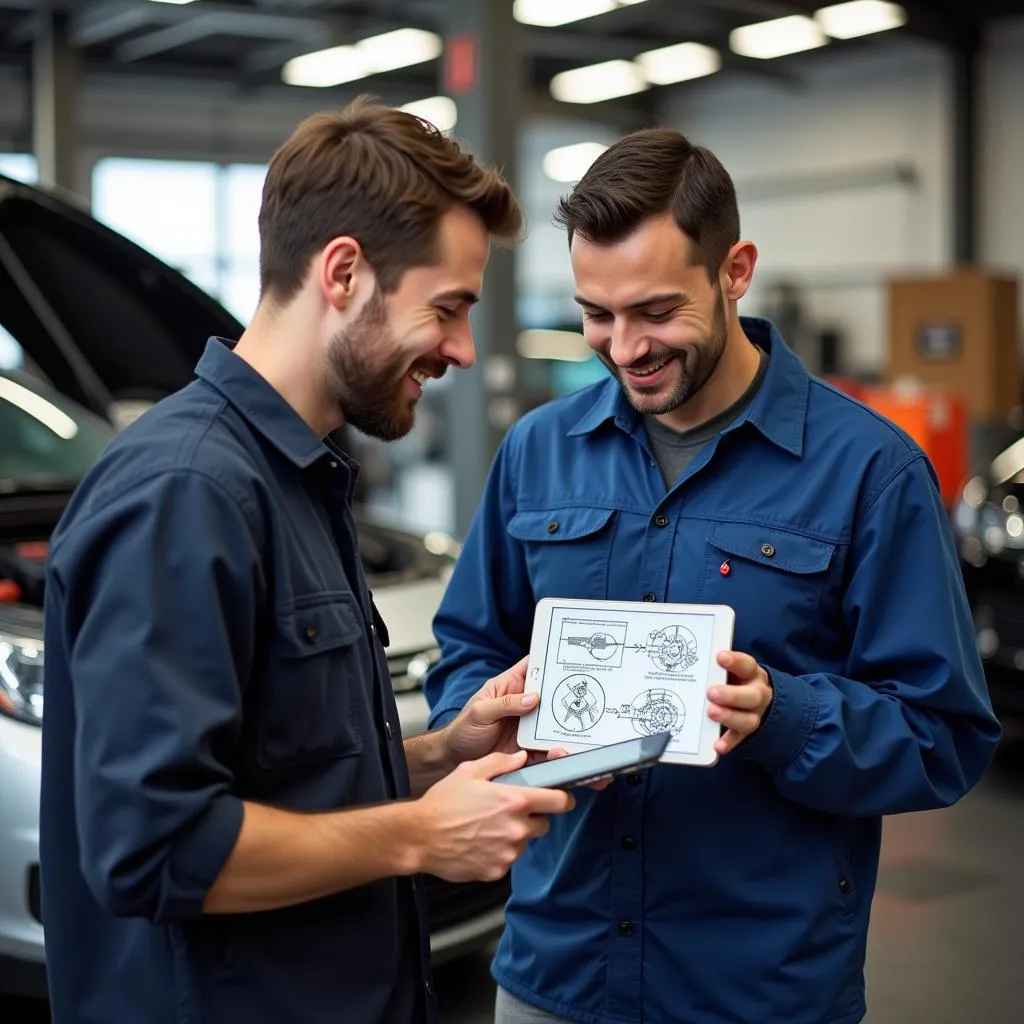 Car Mechanic Explaining Repairs