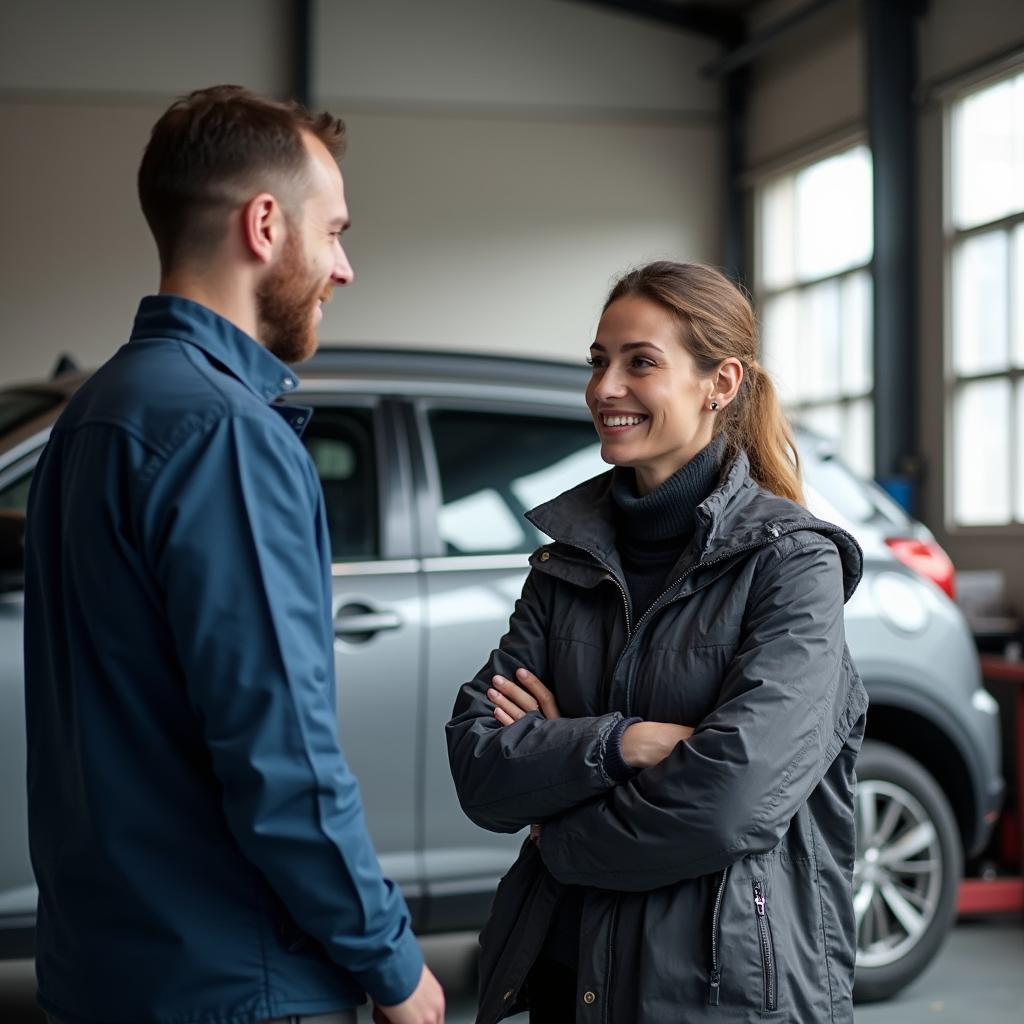 Car Owner Discussing With Mechanic