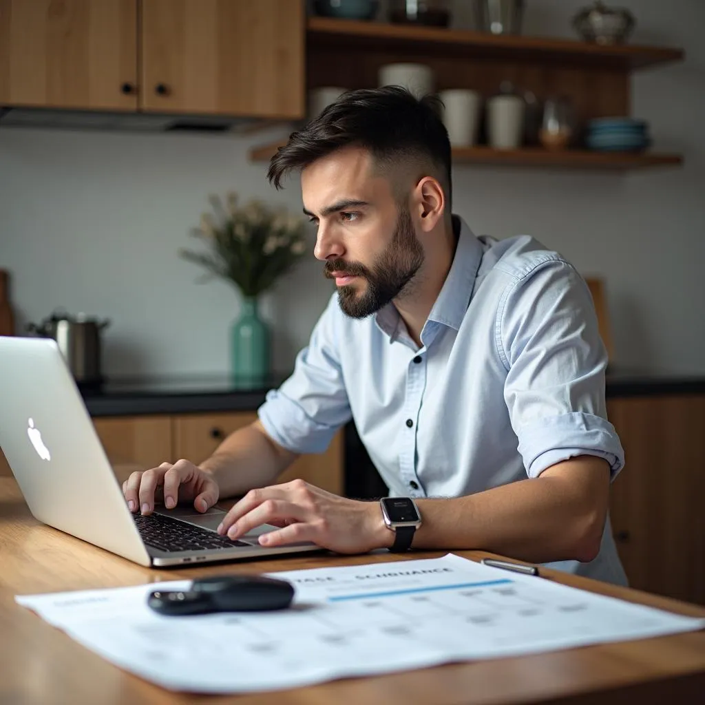 Car Owner Reviewing Maintenance Schedule