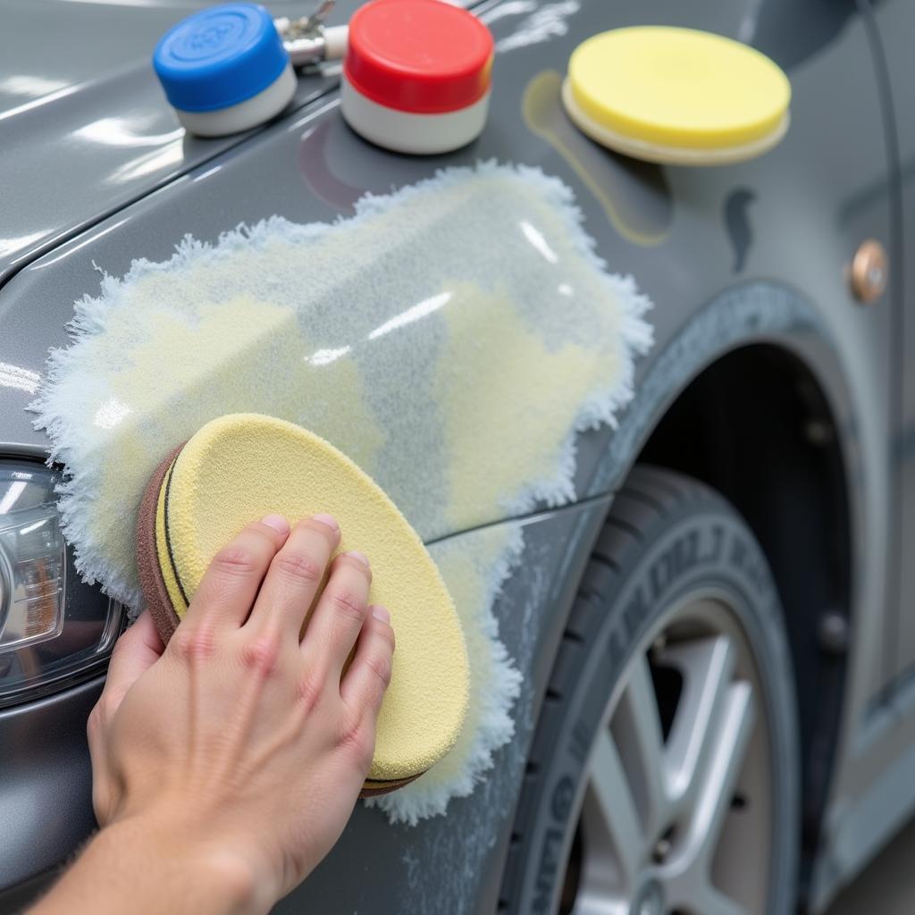 Sanding and Polishing Repaired Car Paint Chip