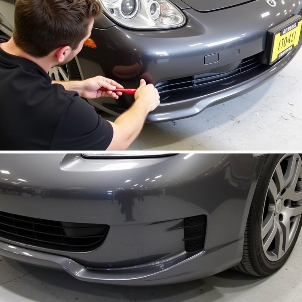 Installing Paint Protection Film on a Car Bumper