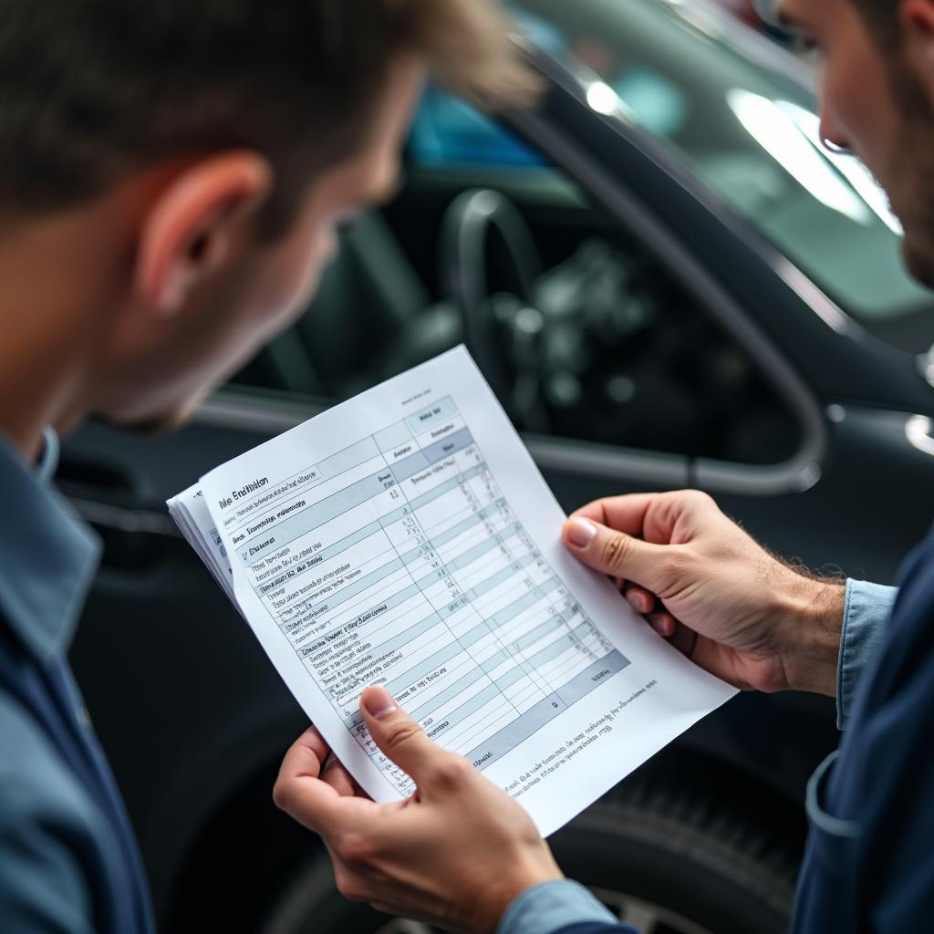 Mechanic Discussing Car Repair Estimate with Customer