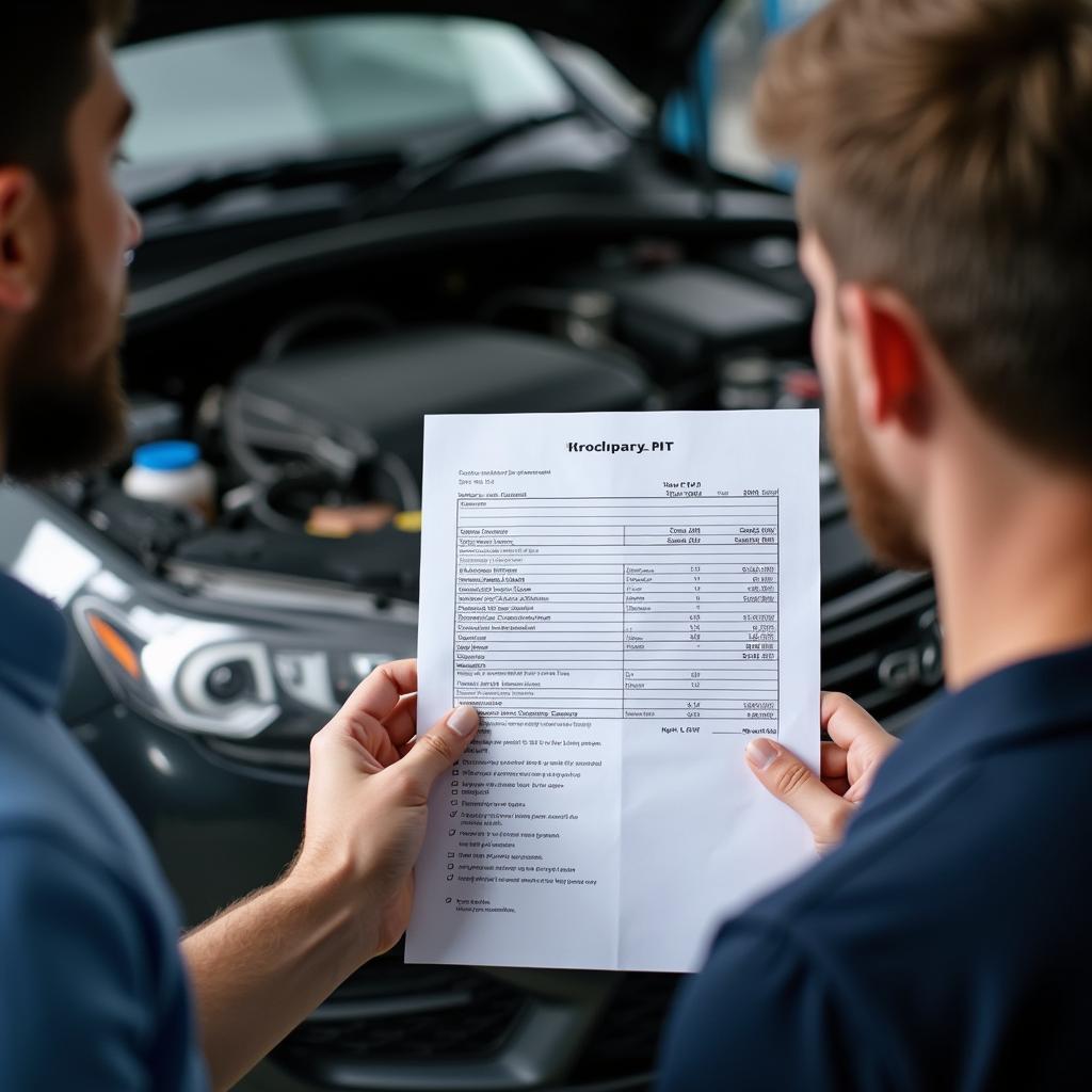 Mechanic Explaining a Car Repair Estimate