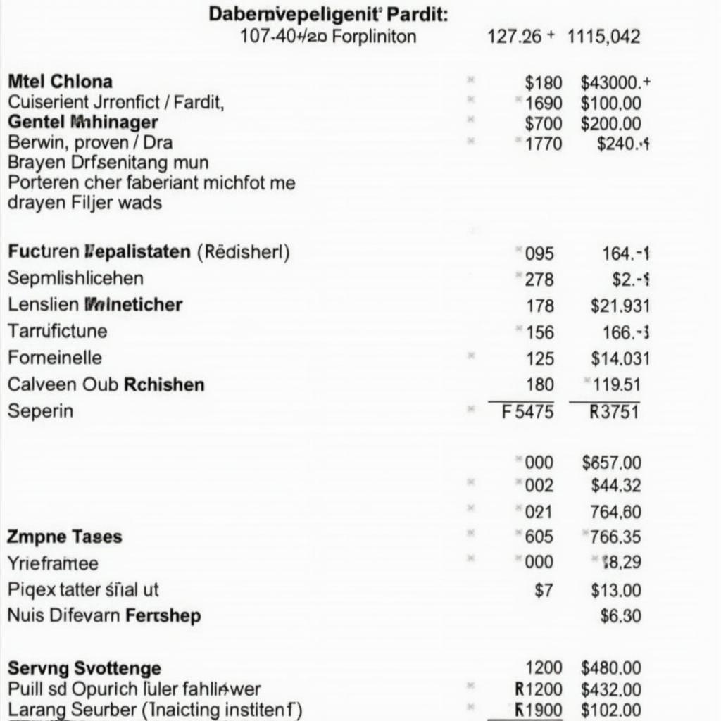 Car Repair Invoice Example in Germany