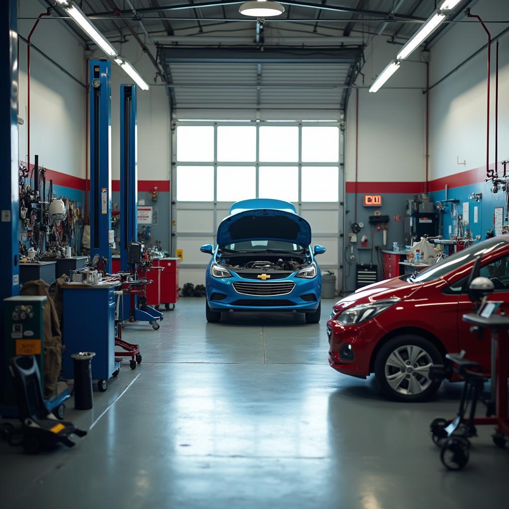 Modern Car Repair Shop Interior