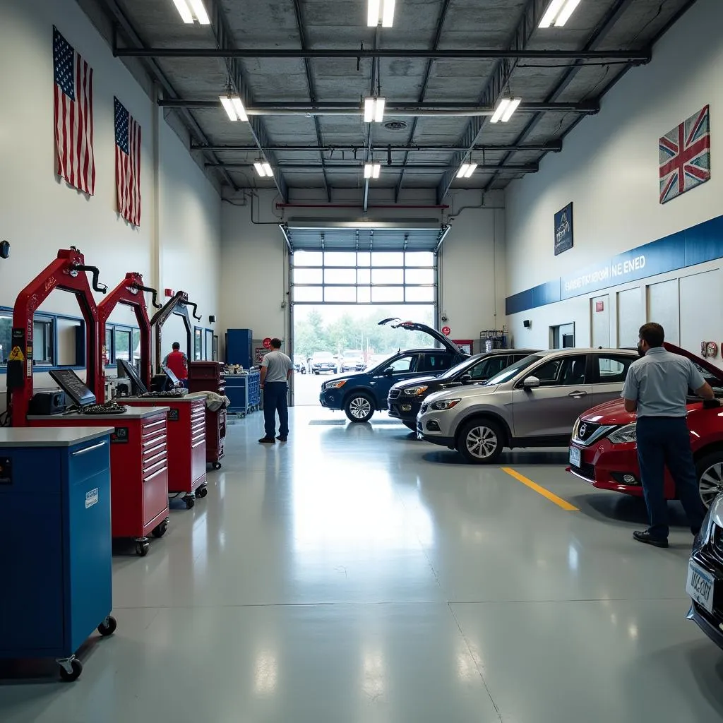 Auto repair shop interior