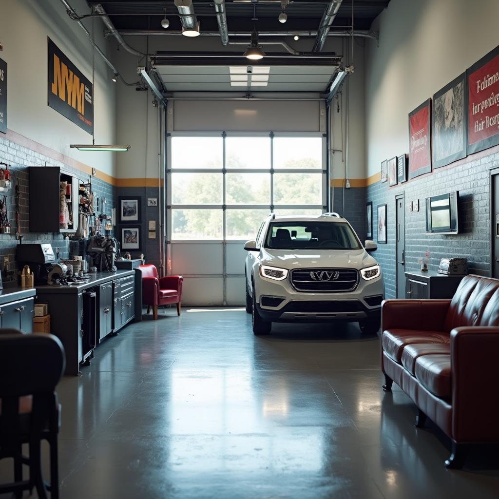 Modern Car Repair Shop Interior