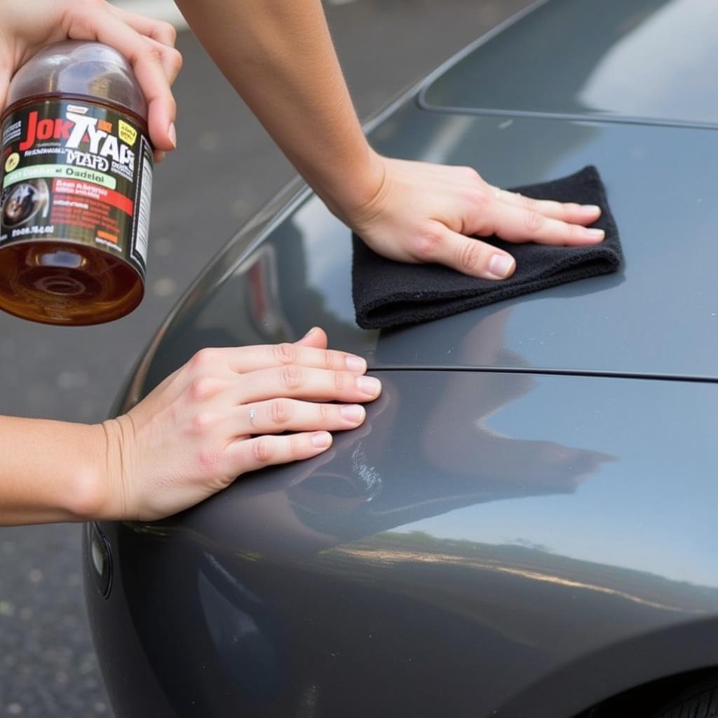 Applying Car Scratch Remover