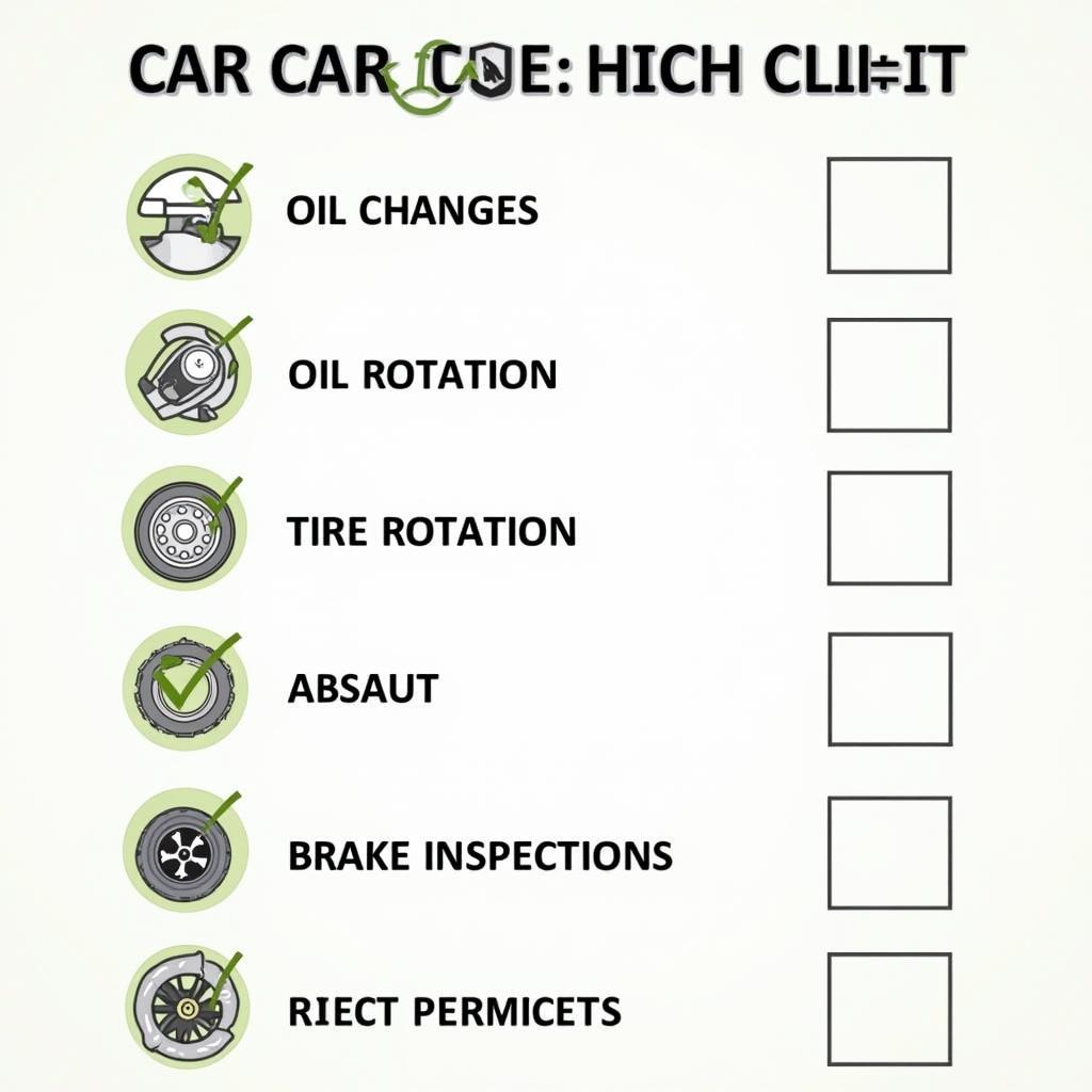 Preventative Car Service Checklist