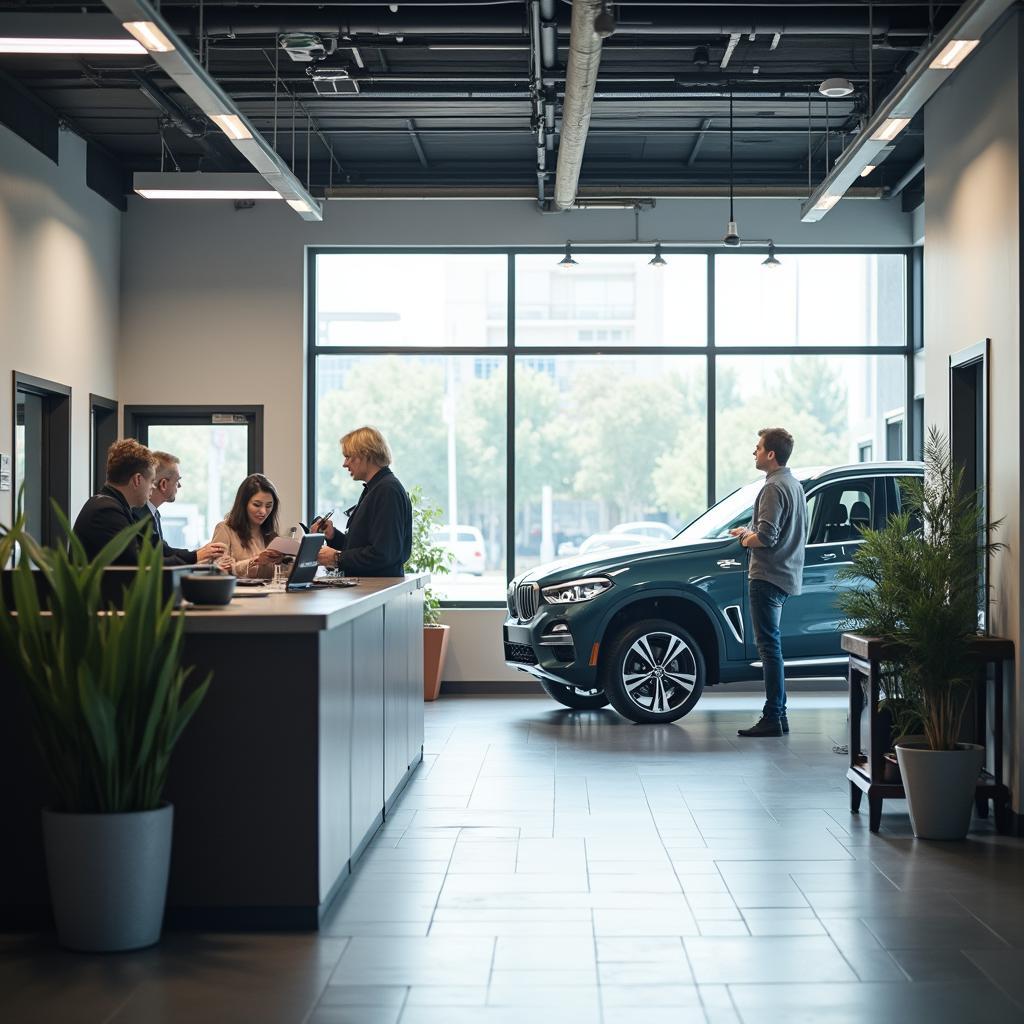 Welcoming and organized auto service reception area.