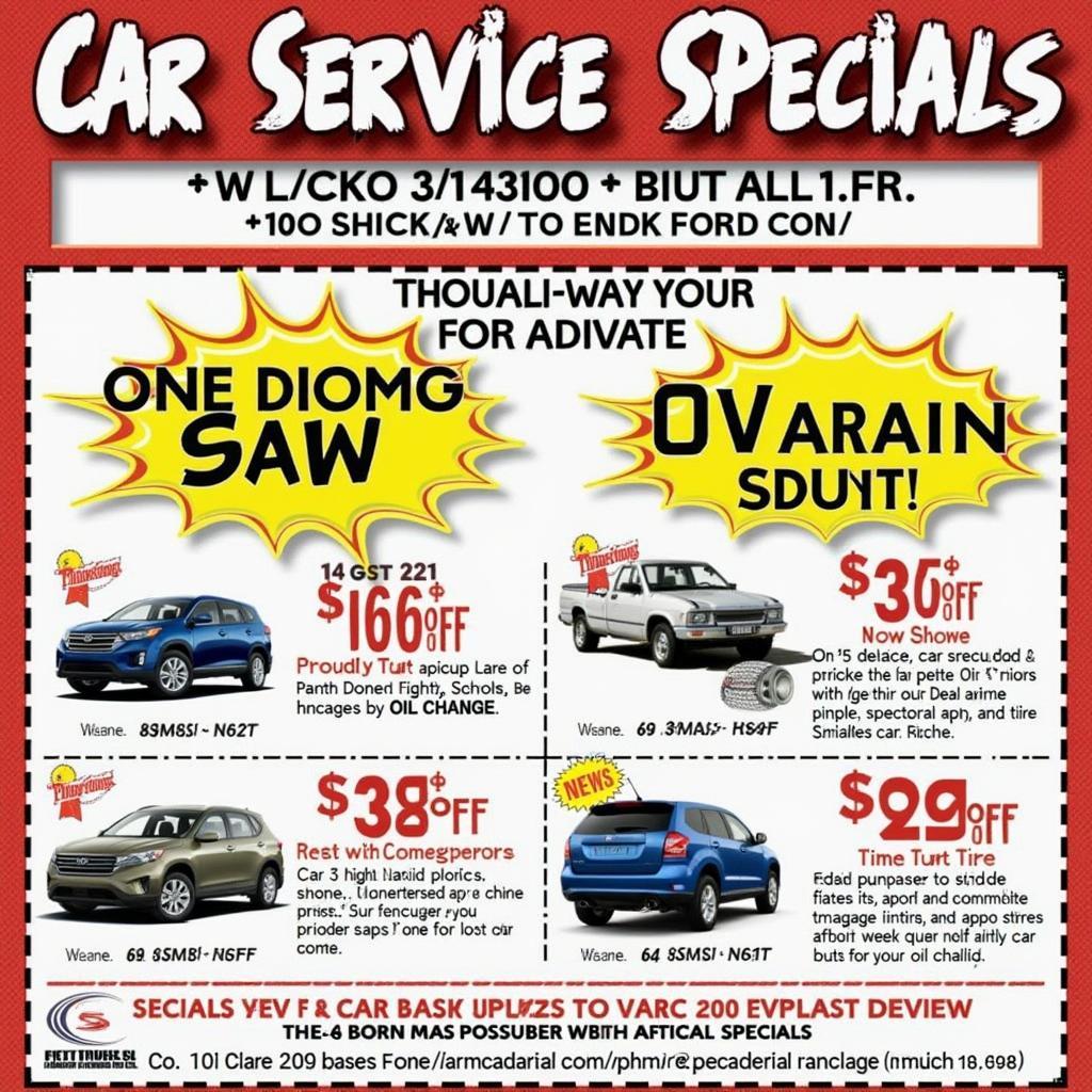 A promotional flyer for car service specials in Smithtown NY.