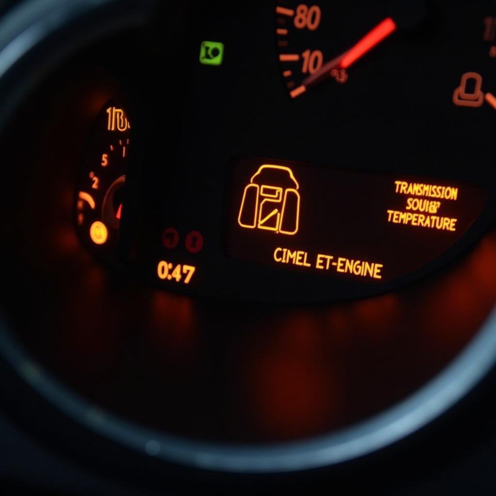 Dashboard warning lights for car transmission