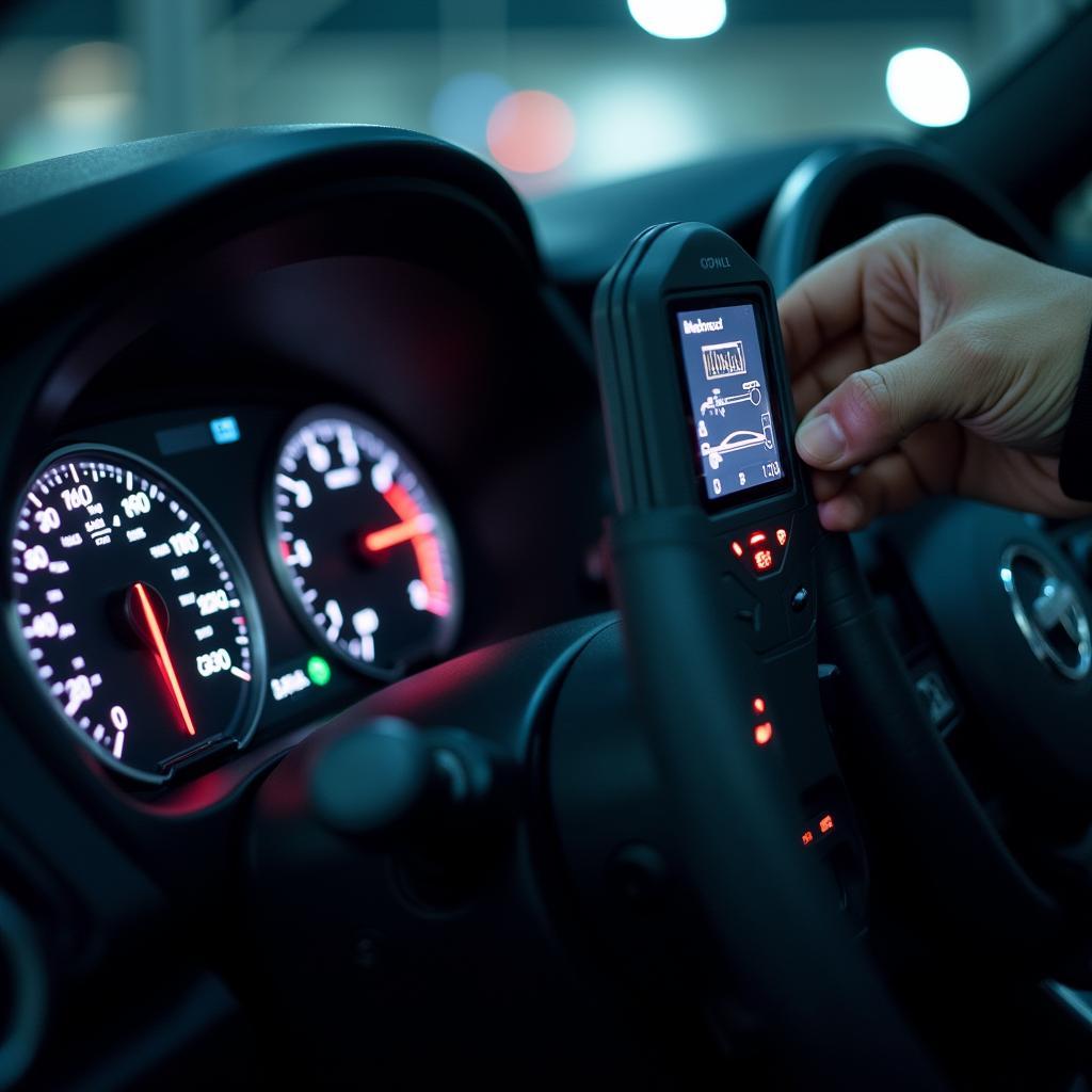 Car Undergoing Engine Diagnostics in Bergenfield