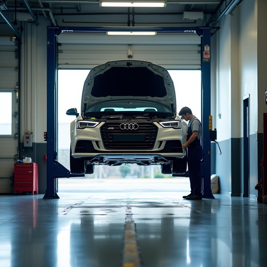 Car Undergoing Routine Maintenance