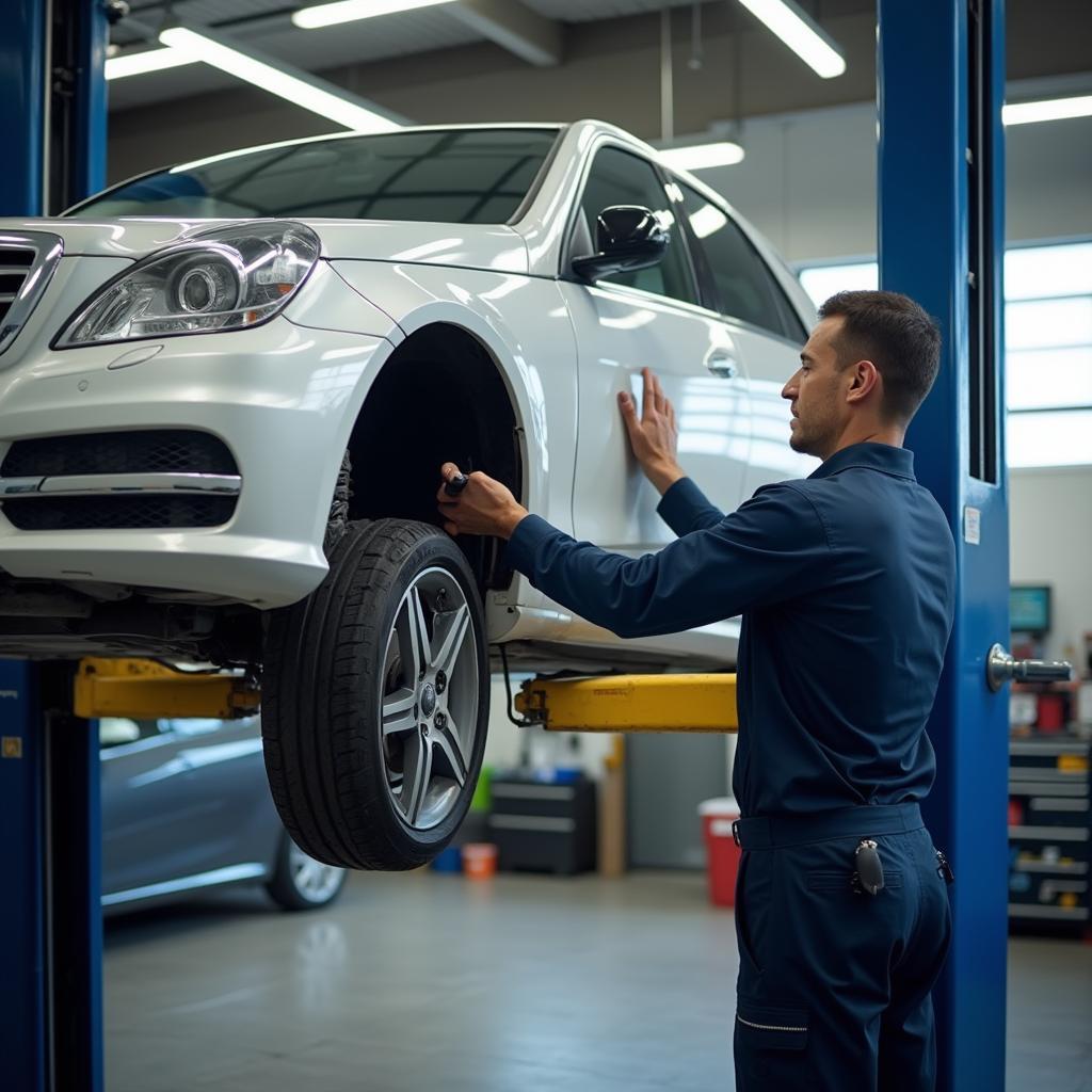 Car Undergoing Routine Maintenance