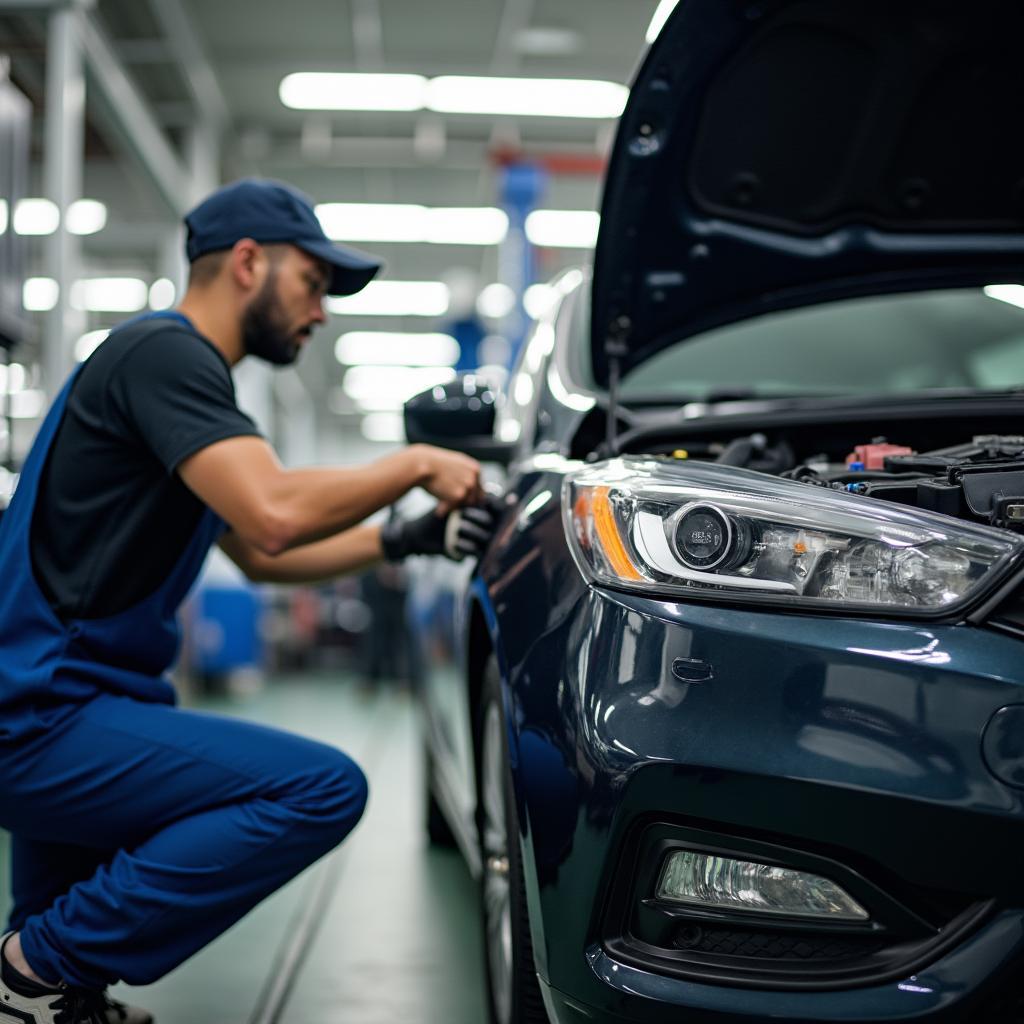 Car Undergoing Routine Maintenance