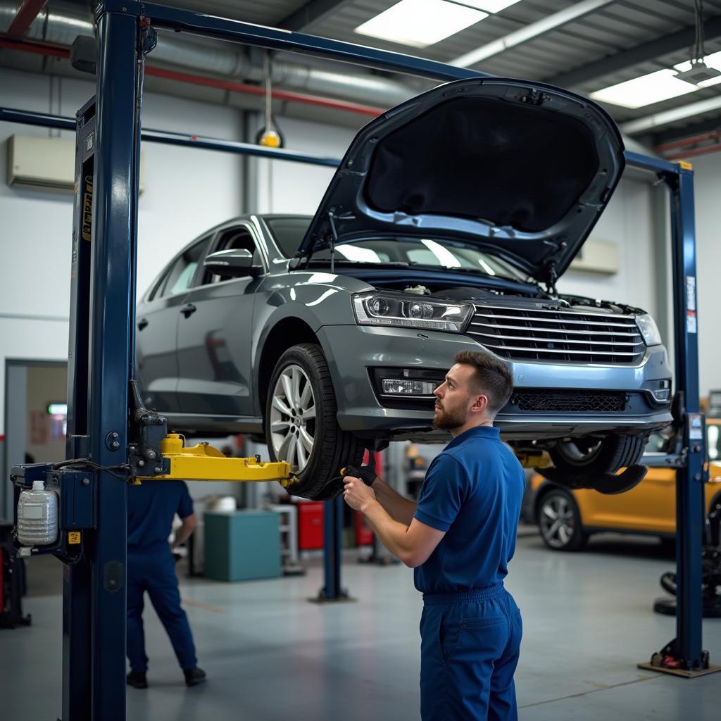 Car Undergoing Routine Maintenance