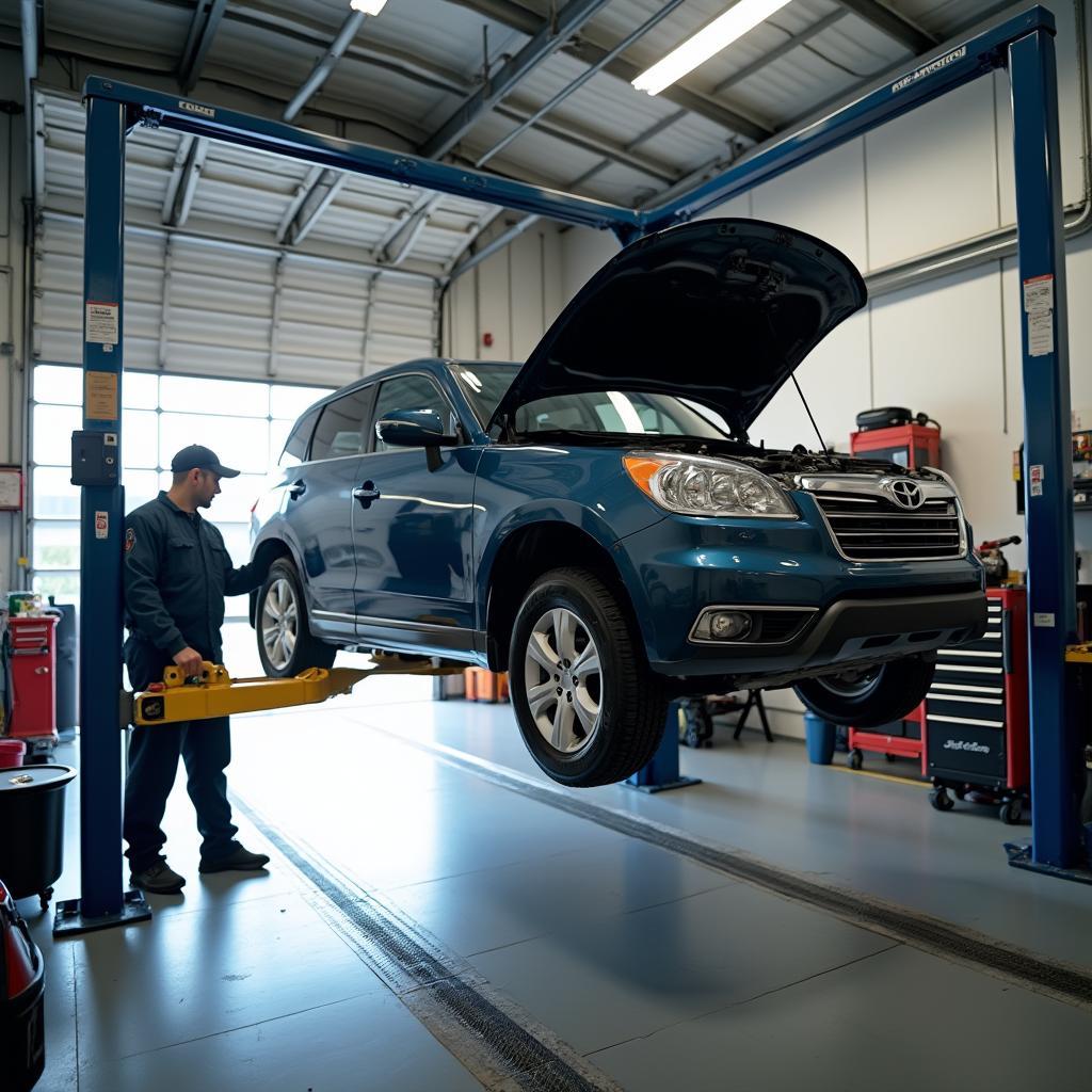 Car Undergoing Routine Maintenance