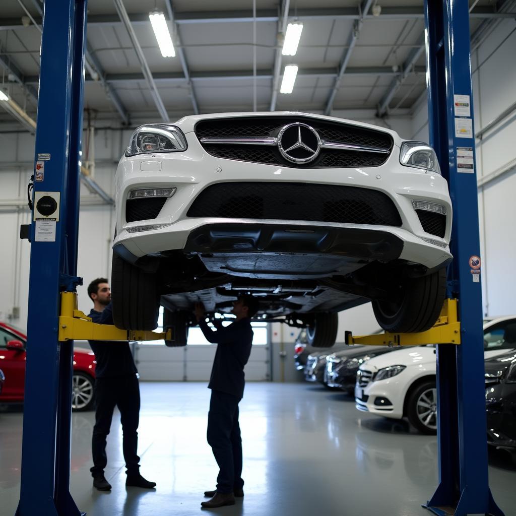 Car Undergoing Routine Maintenance