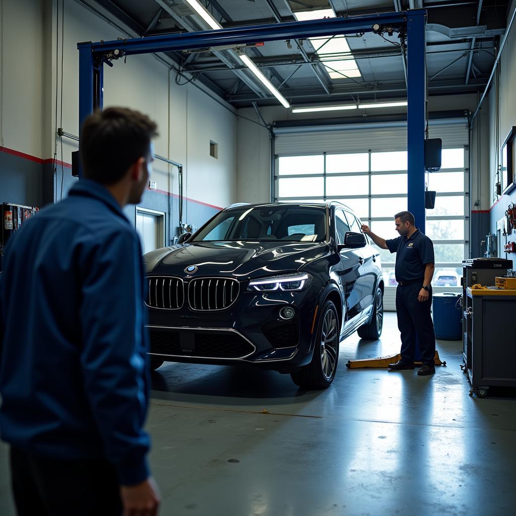 Car Undergoing Routine Maintenance at a Maplewood, MN Auto Service Center