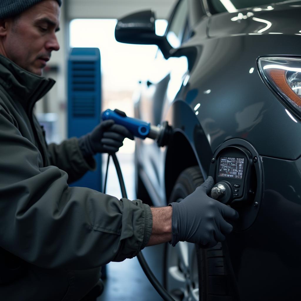 Car Undergoing Smog Test