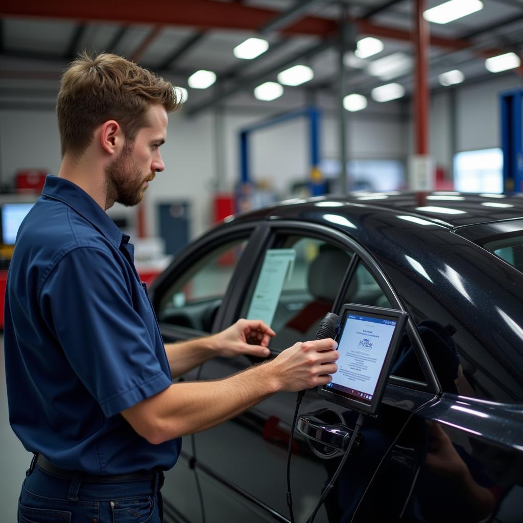 Certified Auto Mechanic Performing Diagnostics in Inglewood