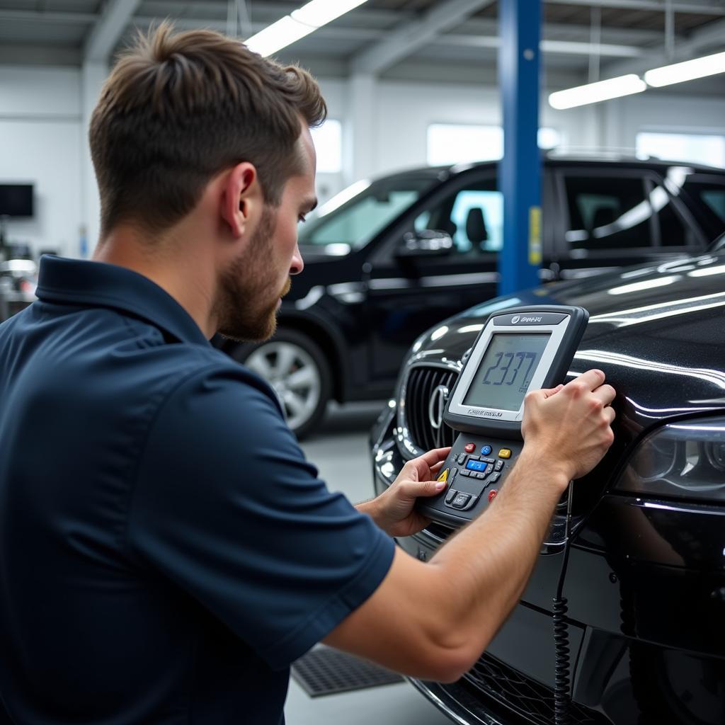 Certified Auto Technician Performing Diagnostics in Washington DC