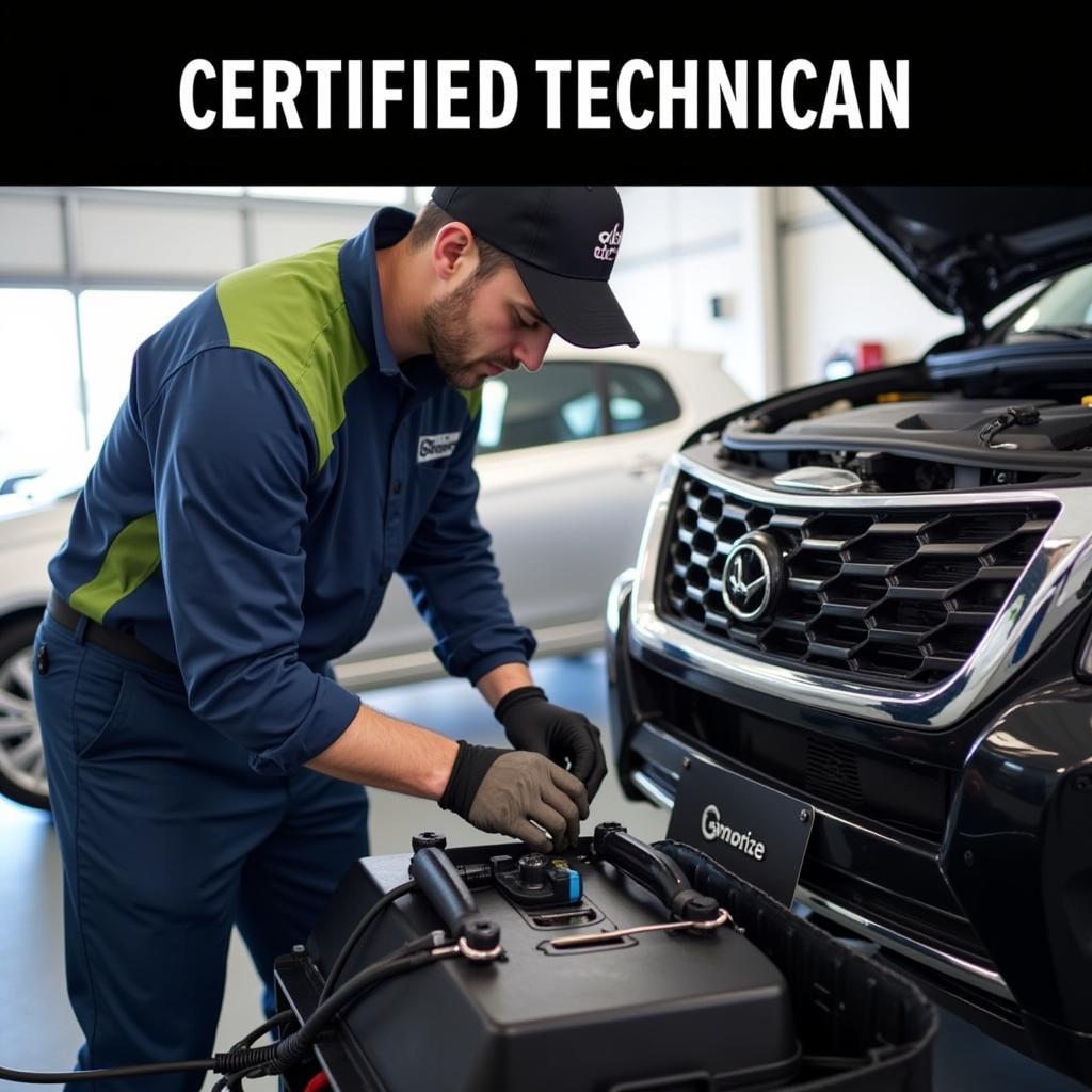 Certified Auto Technician Performing an Oil Change