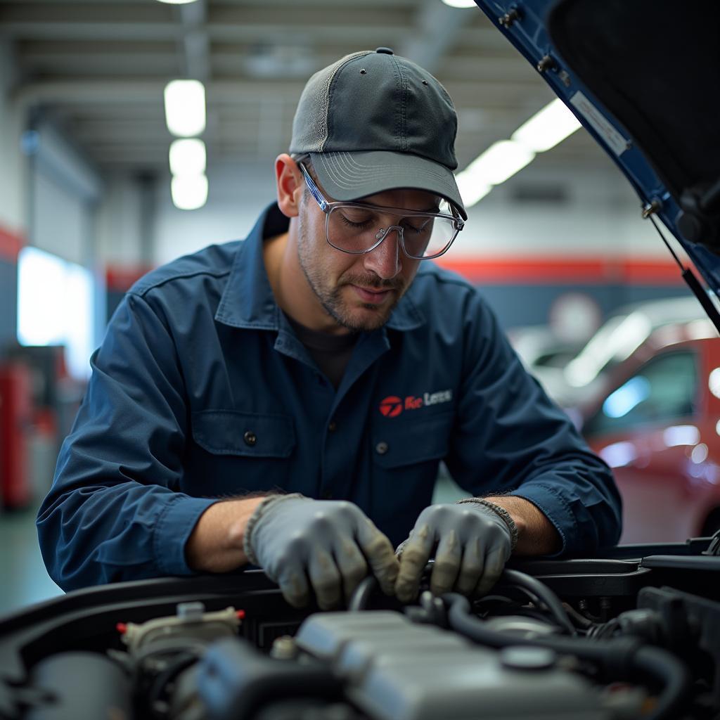 Certified auto technician performing diagnostics in Red Deer