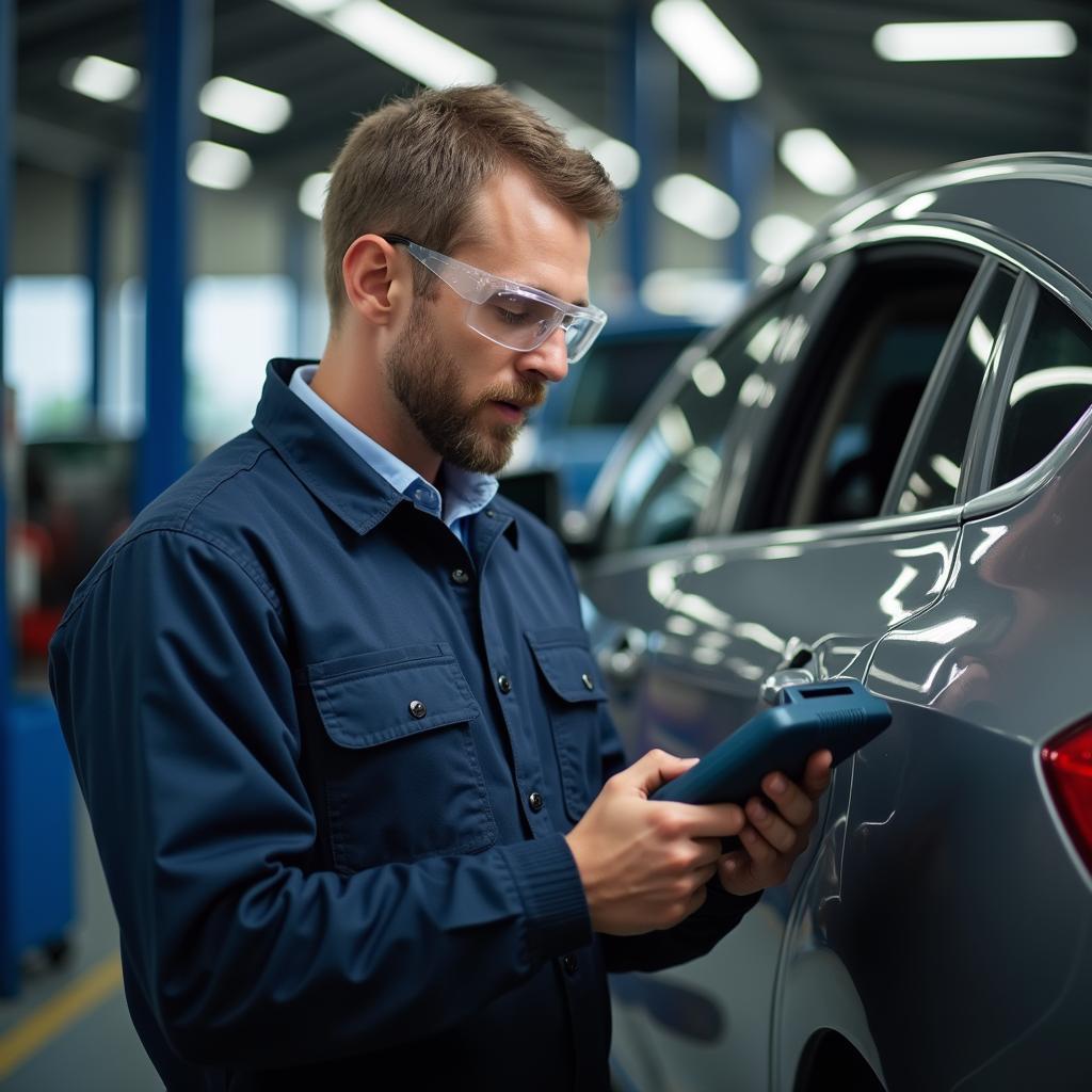 Certified Mechanic Inspecting Car