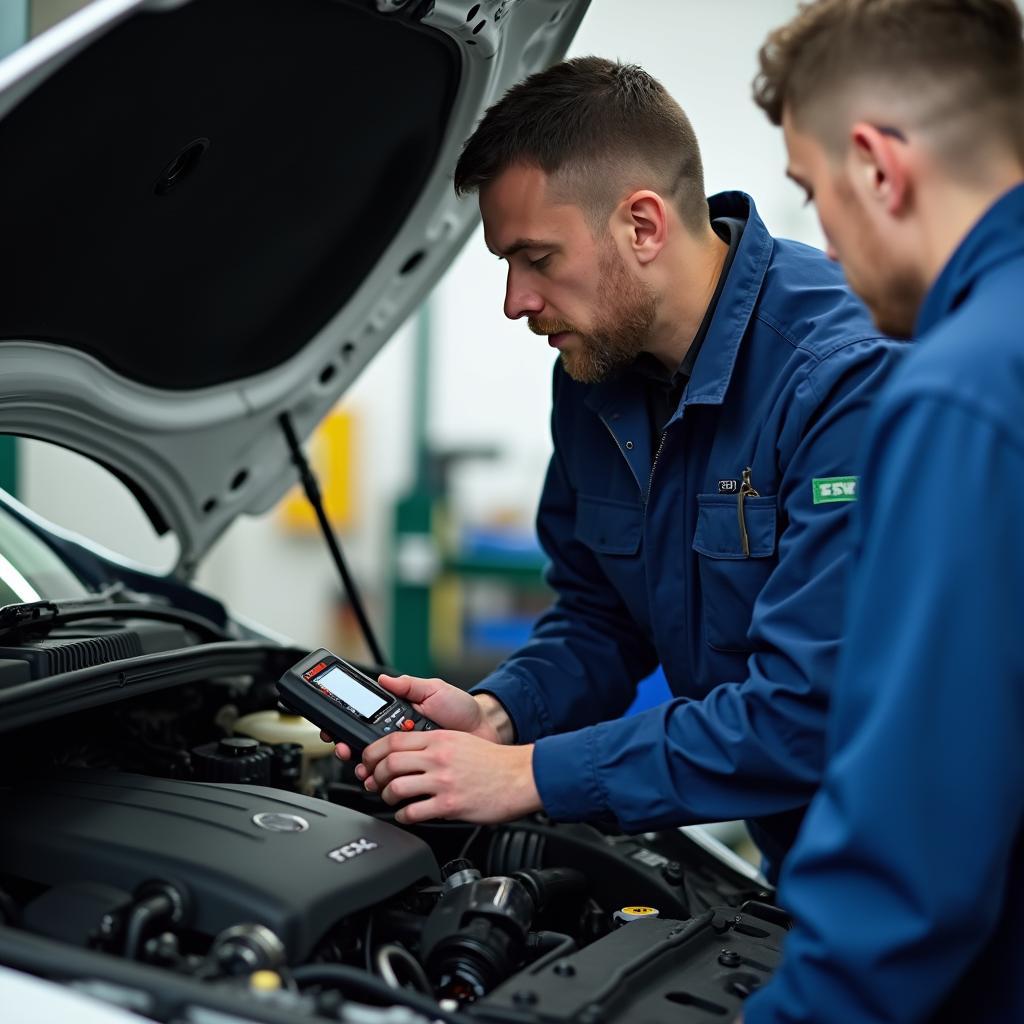 Certified Mechanic Inspecting Car