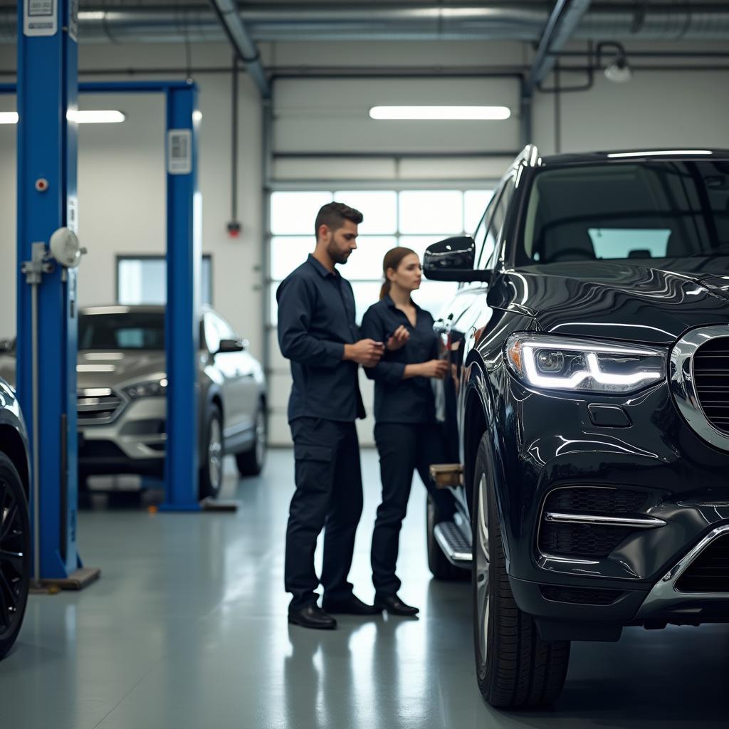 Certified Technicians Performing Car Maintenance