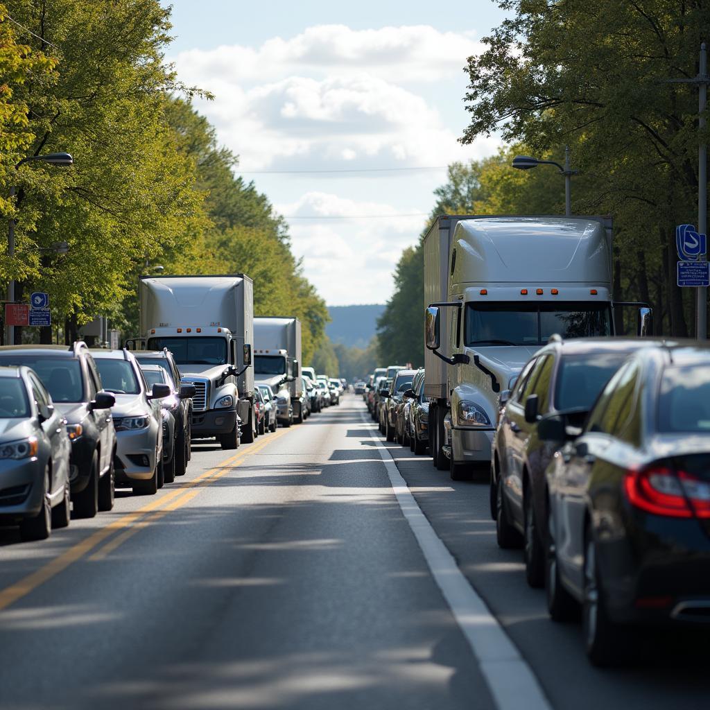 Rush hour traffic in Chantilly, VA