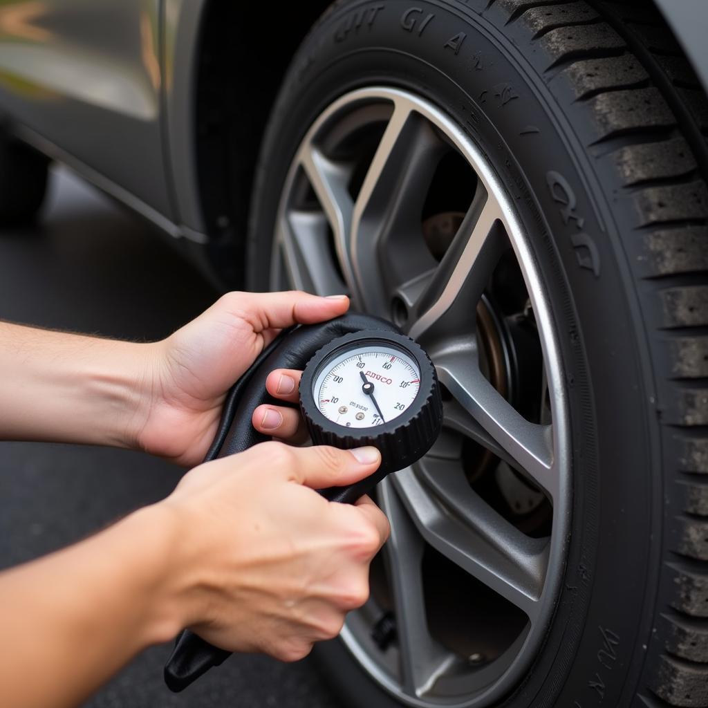 Verifying tyre pressure after a successful plug insertion