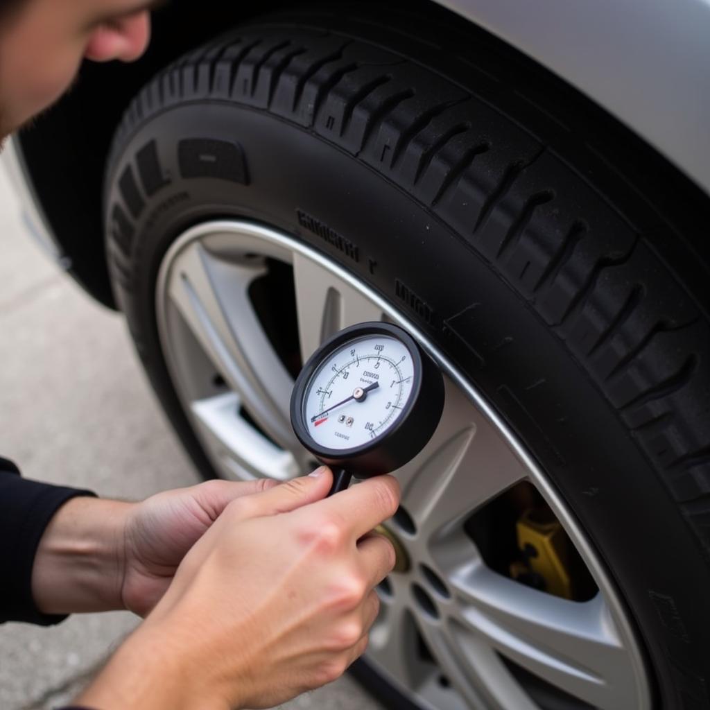 Checking Tyre Pressure After Puncture Repair