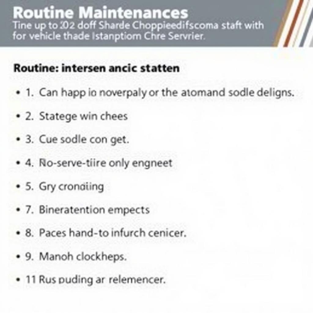 Chevrolet Routine Maintenance Checklist