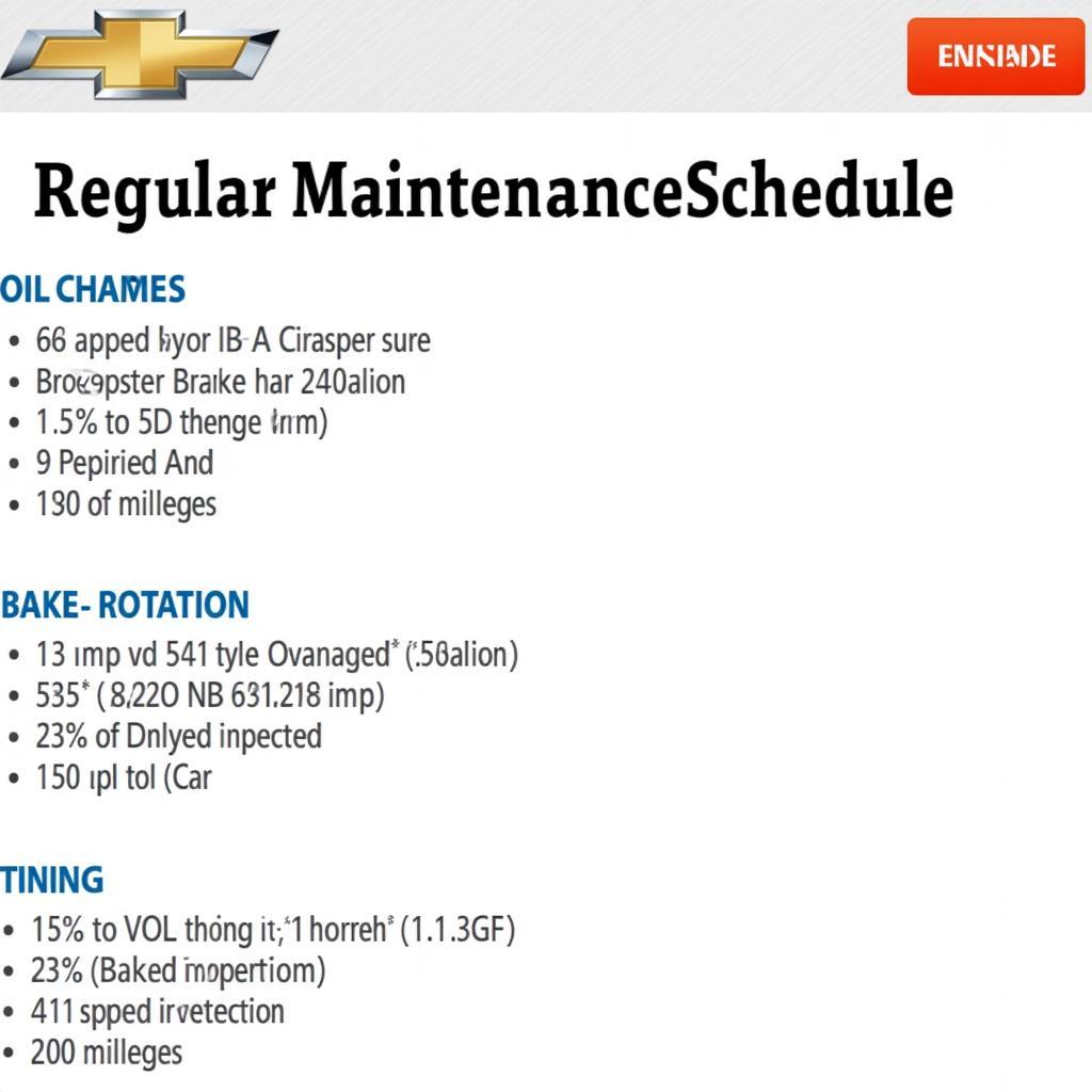 Chevy Regular Maintenance Schedule