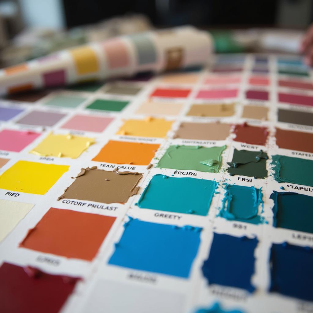 Choosing from various auto paint color options