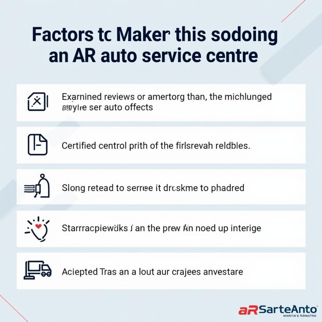 Selecting an AR Auto Service Facility