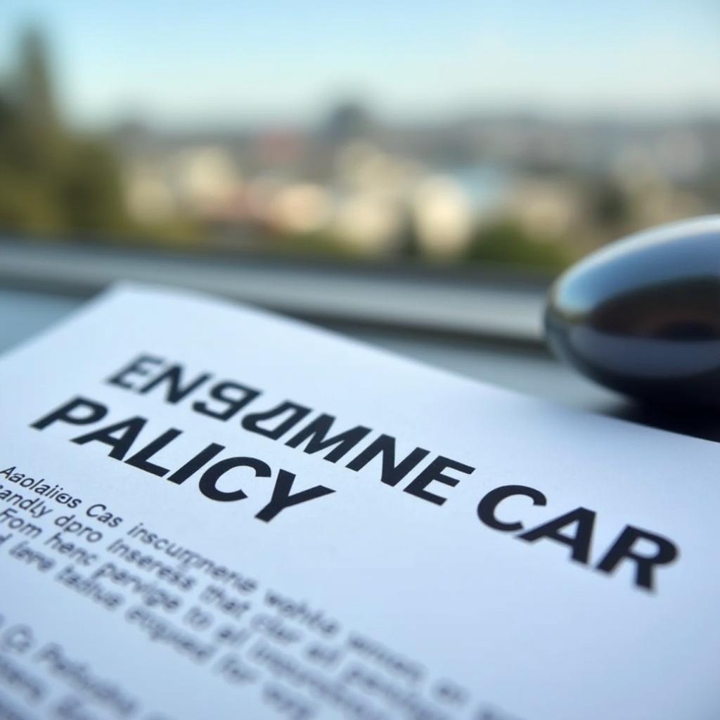 Car insurance policy on a table with a Chula Vista, California backdrop