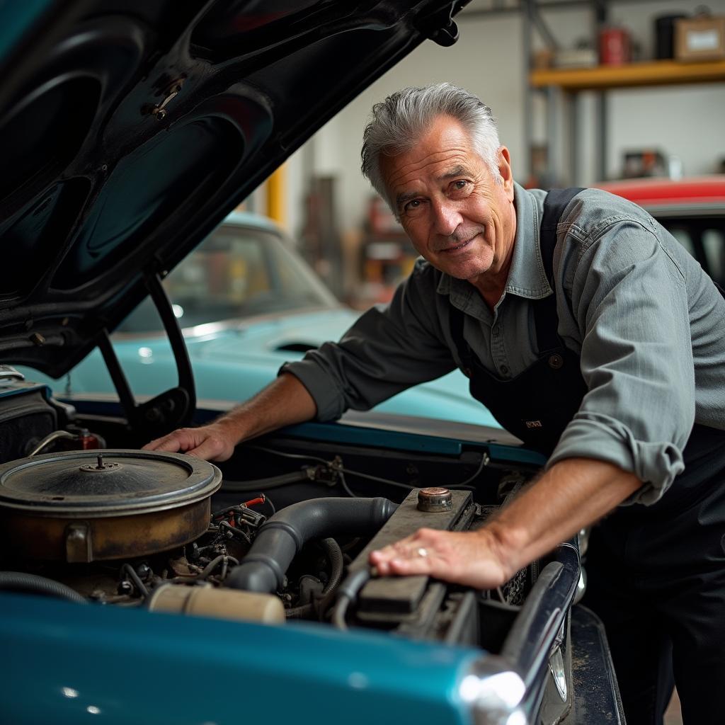 Classic Car Mechanic Inspection