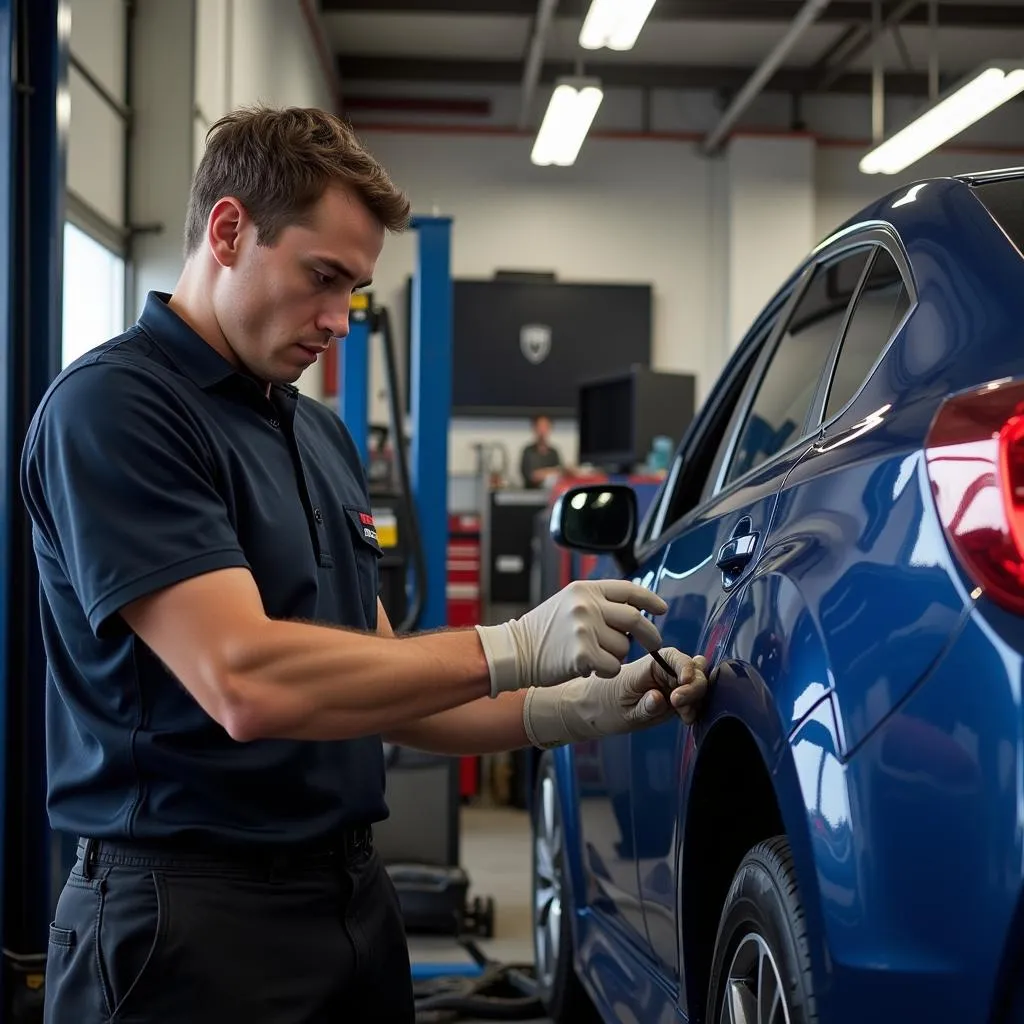 Mechanic working on a car at Clayton's Tire Pros &amp; Auto Service