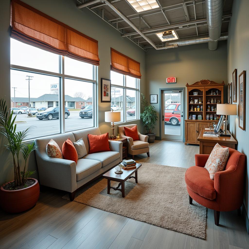 Clean and Organized Auto Service Waiting Area