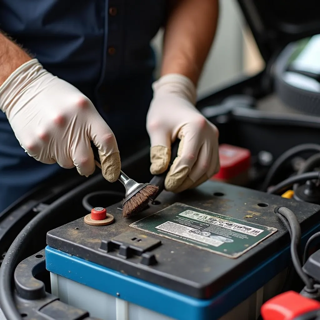 Cleaning Car Battery Terminals