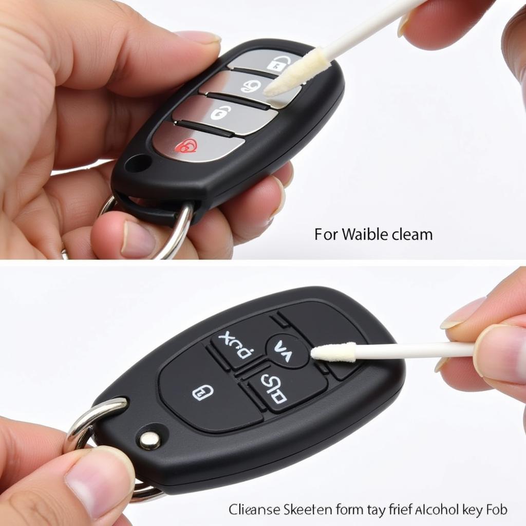 Cleaning car key fob contacts with isopropyl alcohol